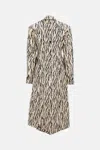 Rotate Birger Christensen Womens Egret Comb Printed Double-breasted Cotton-blend Coat In Multi