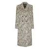 Rotate Birger Christensen Rotate Zebra Print Long Coat With Double-breasted Design And Large Lapels In Animal Print