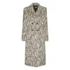 Rotate Birger Christensen Rotate Zebra Print Long Coat With Double-breasted Design And Large Lapels In Animal Print