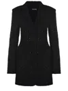 Rotate Birger Christensen Rotate Buttoned Longline Coat In Black