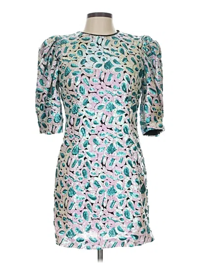 Pre-owned Rotate Birger Christensen Cocktail Dress In Teal
