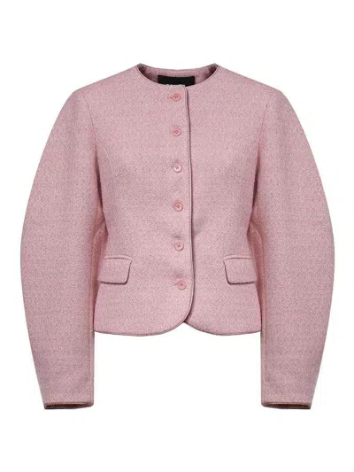 Rotate Birger Christensen Cocoon Jacket In Boucl In Red