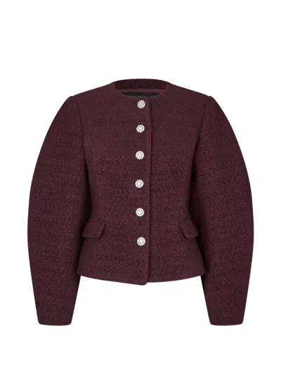 Rotate Birger Christensen Cocoon Sleeved Jacket In Burgundy