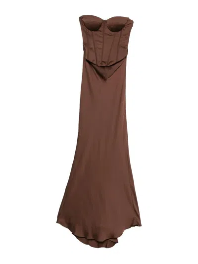 ROTATE BIRGER CHRISTENSEN VESTIDO MIDI - CAMEL