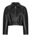 Rotate Birger Christensen Collared Leather Jacket In Black