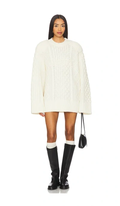 Rotate Birger Christensen Cornella Crewneck Sweater In White