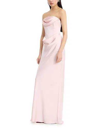 Rotate Birger Christensen Corsage Strapless Maxi Dress In Pink