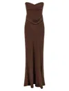 Rotate Birger Christensen Corset Dress In Brown