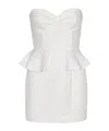 Rotate Birger Christensen Strapless Sequined Tulle Peplum Mini Dress In White