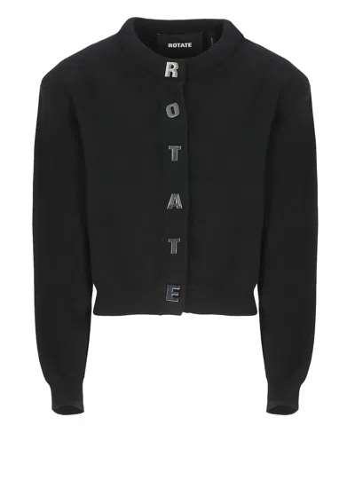 Rotate Birger Christensen Cotton Cardigan In Black