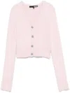 Rotate Birger Christensen Cotton Cardigan In Pink