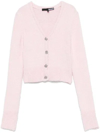 Rotate Birger Christensen Cotton Cardigan In Pink