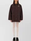 ROTATE BIRGER CHRISTENSEN COTTON JACKET WITH CORDUROY COLLAR AND DRAWSTRING WAIST