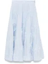 Rotate Birger Christensen Cotton Midi Skirt With Flowers