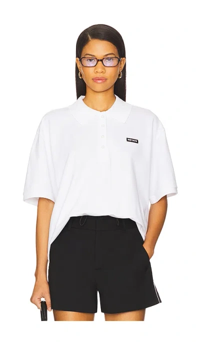 Rotate Birger Christensen Cotton Short Sleeve Polo In White
