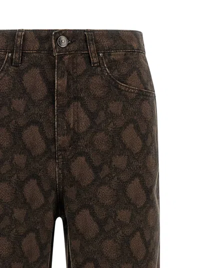Rotate Birger Christensen Cotton Straight-leg Women's Jeans In Brown
