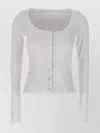 Rotate Birger Christensen Cotton Sweater With Deep V-neckline And Gathered Detailing