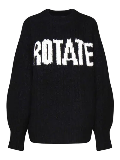 Rotate Birger Christensen Cotton Sweatshirt In Black