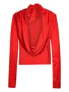 Rotate Birger Christensen Cowl-back Top In Red