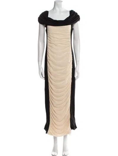 Pre-owned Rotate Birger Christensen Cowl Neck Long Dress In Black