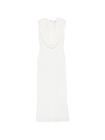 Rotate Birger Christensen Cowl-neck Maxi Dress In White