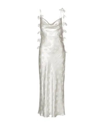 Rotate Birger Christensen Cowl-neck Midi Dress In Gray