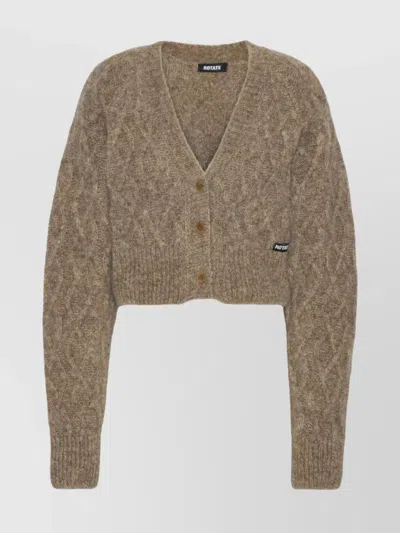 ROTATE BIRGER CHRISTENSEN COZY CABLE KNIT CARDIGAN V-NECK