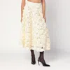 Rotate Birger Christensen Cream Skirt With Floral Appliquã&copy;s