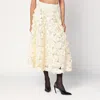 Rotate Birger Christensen Midi Skirt With Rose Appliques In Neutral