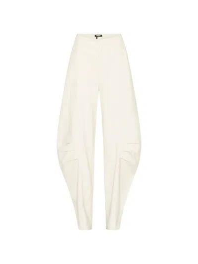Rotate Birger Christensen Cream Tapered Trousers In Neutral