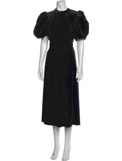 Pre-owned Rotate Birger Christensen Crew Neck Long Dress In Black