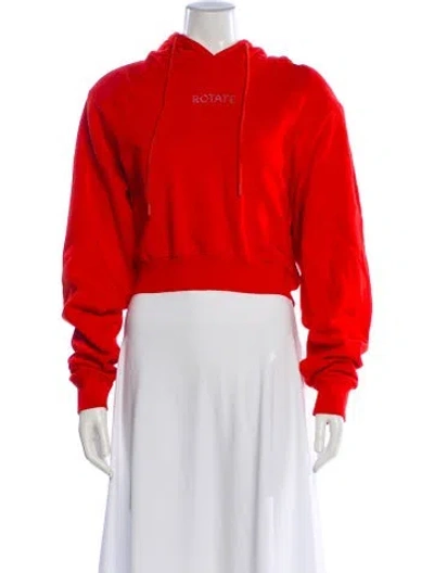 Pre-owned Rotate Birger Christensen Crew Neck Long Sleeve Hoodie In Orange