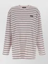 Rotate Birger Christensen Long Sleeve Crew Neck Striped Top In Multi