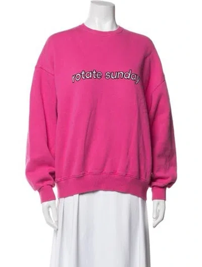 Pre-owned Rotate Birger Christensen Crew Neck Long Sleeve Sweatshirt In Pink