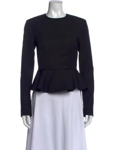 Pre-owned Rotate Birger Christensen Crew Neck Long Sleeve Top W/ Tags In Black