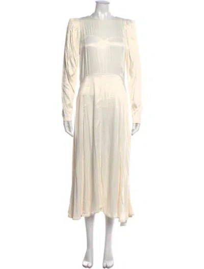 Pre-owned Rotate Birger Christensen Crew Neck Midi Length Dress In Neutrals