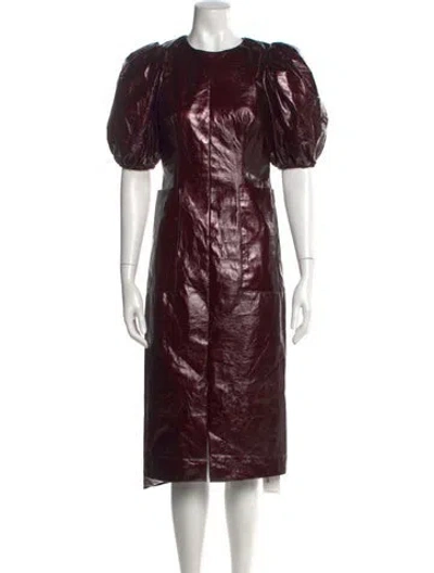 Pre-owned Rotate Birger Christensen Crew Neck Midi Length Dress In Red