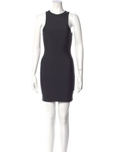 Pre-owned Rotate Birger Christensen Crew Neck Mini Dress In Black