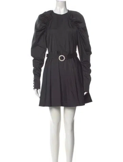 Pre-owned Rotate Birger Christensen Crew Neck Mini Dress In Gray