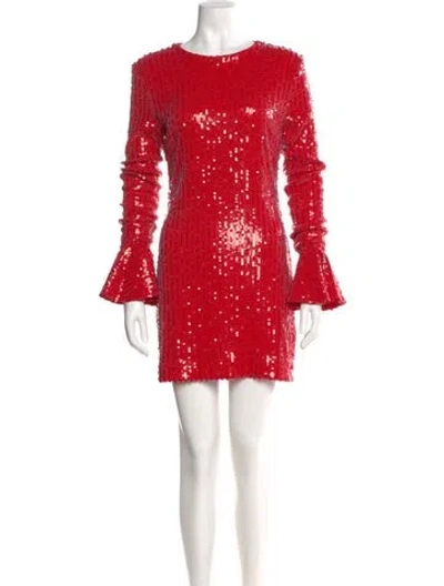 Pre-owned Rotate Birger Christensen Crew Neck Mini Dress W/ Tags In Red