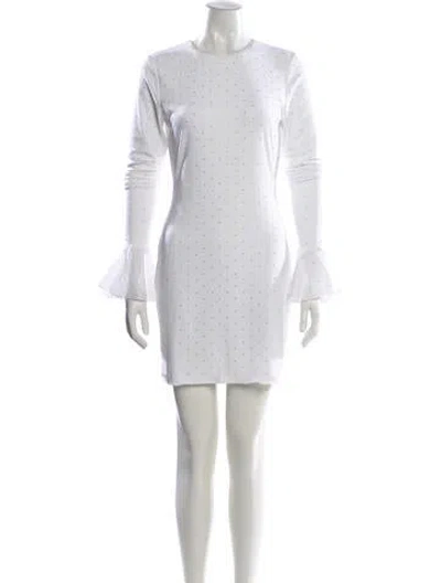 Pre-owned Rotate Birger Christensen Crew Neck Mini Dress In White