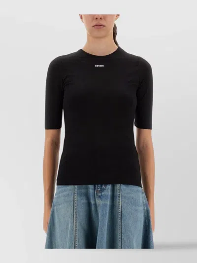 Rotate Birger Christensen Crew Neck Short Sleeves Stretch Fit Top
