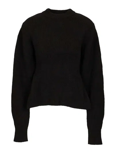 Rotate Birger Christensen Crew Neck Sweater In Black