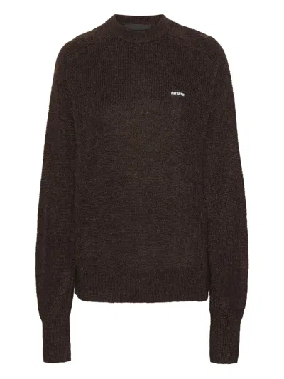 Rotate Birger Christensen Crew-neck Sweater In Brown