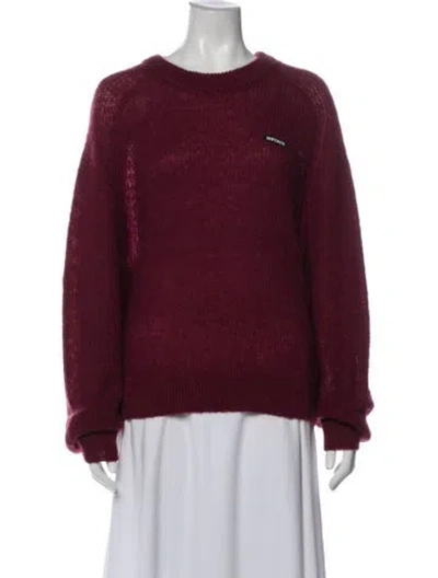 Pre-owned Rotate Birger Christensen Crew Neck Sweater In Burgundy