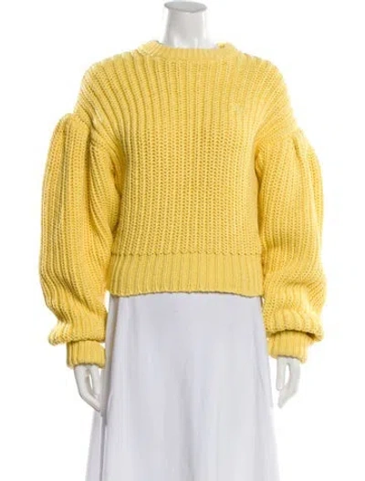 Pre-owned Rotate Birger Christensen Crew Neck Sweater In Yellow