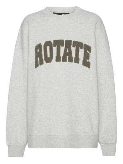 Rotate Birger Christensen Knitted Crew Neck Sweater Long Sleeves In Multi