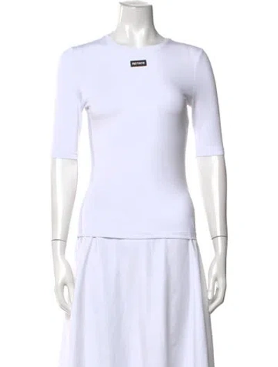 Pre-owned Rotate Birger Christensen Crew Neck Three-quarter Sleeve Top W/ Tags In White