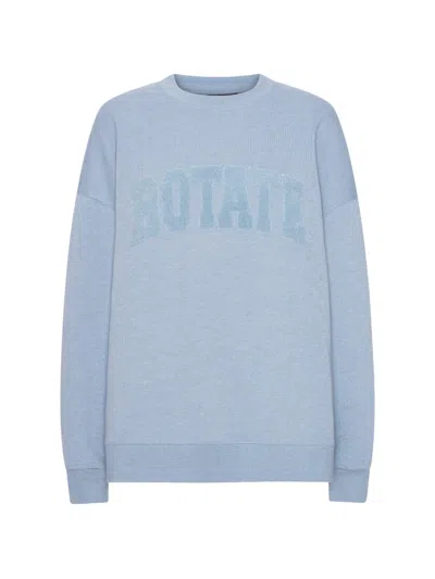 Rotate Birger Christensen Crewneck Heavy Sweatshirt In Blue