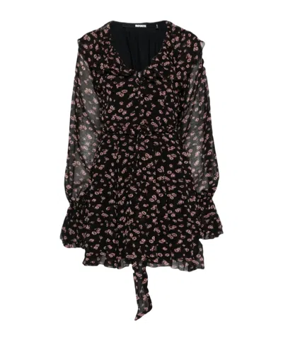 Rotate Birger Christensen Crinkled Mini Dress In Black